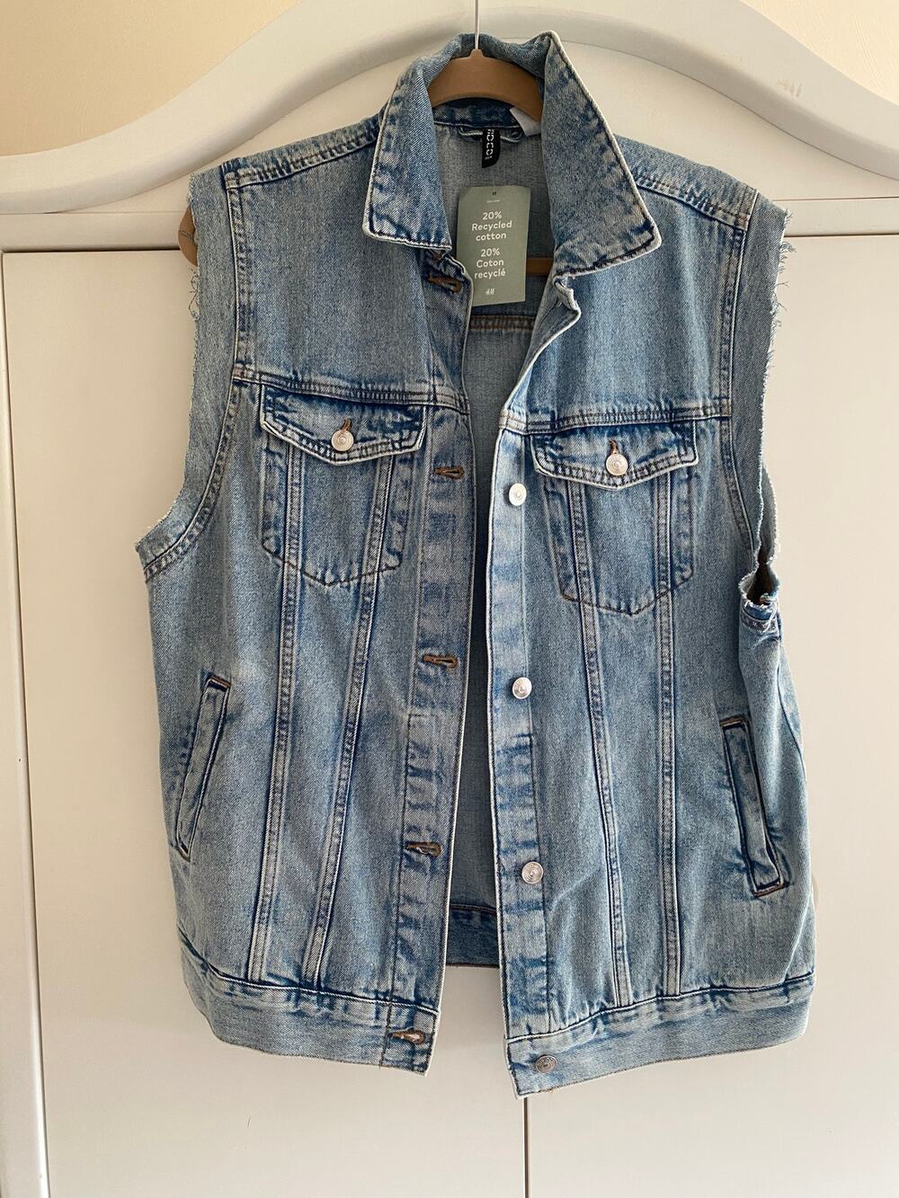 H&M Divided Denim Vest Small NWT Capsule Wardrobe